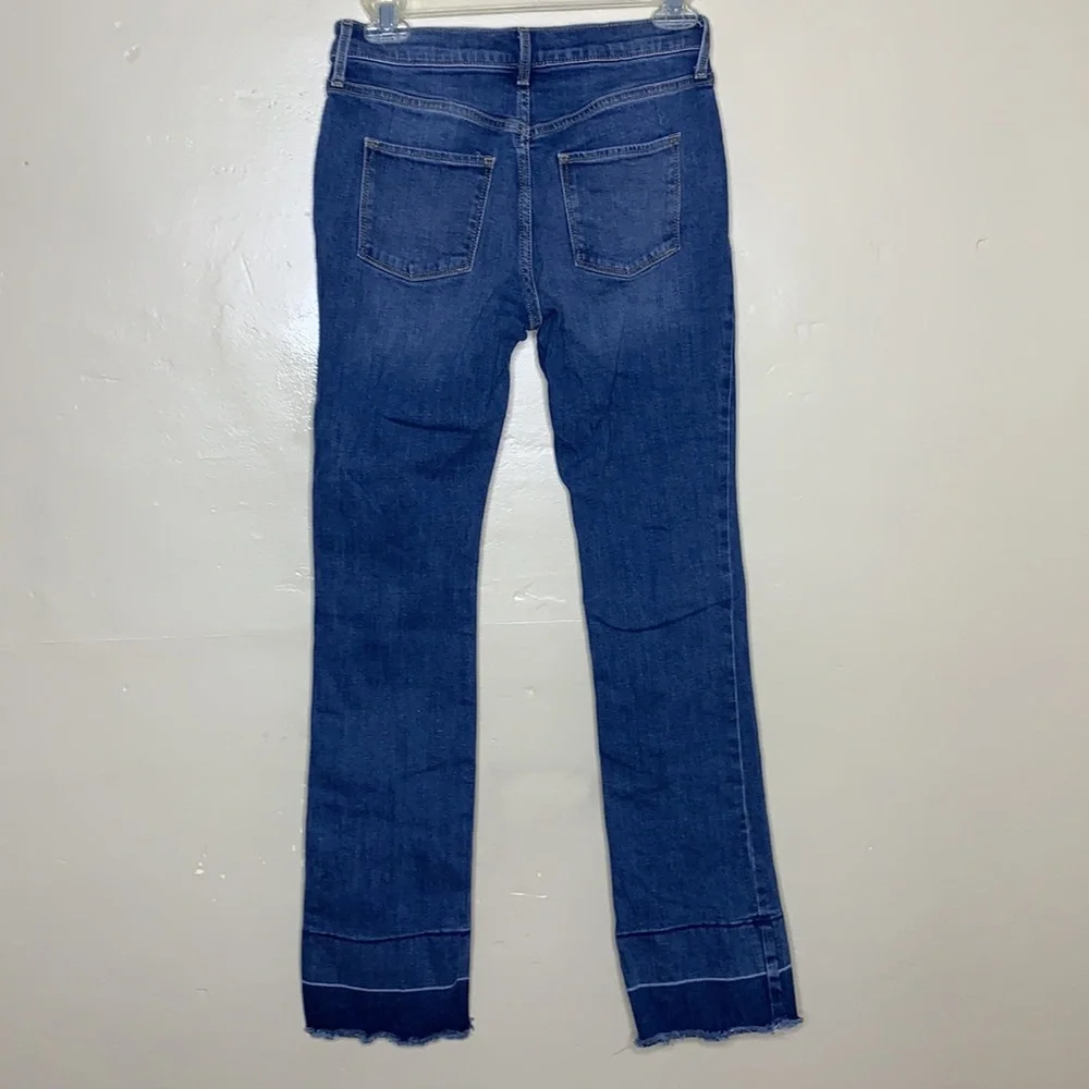 OLD NAVY Boot-Cut Distressed Released Frayed Hem Whiskered 5 Pocket Denim 14 G